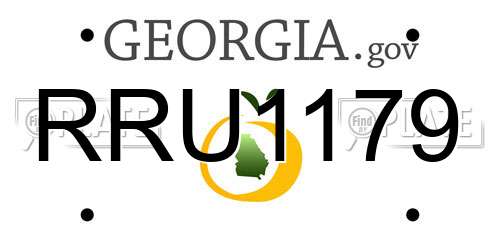 RRU1179 Georgia License Plate