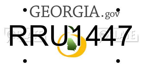 RRU1447 Georgia License Plate