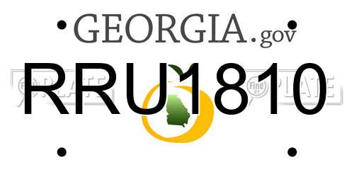 RRU1810 Georgia License Plate