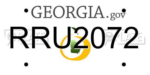 RRU2072 Georgia License Plate