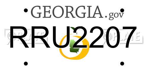 RRU2207 Georgia License Plate