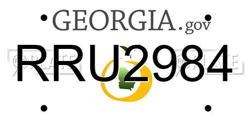 RRU2984 Georgia License Plate