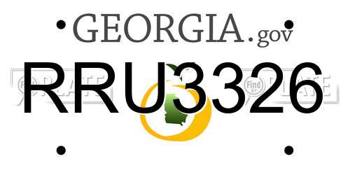 RRU3326 Georgia License Plate