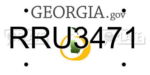 RRU3471 Georgia License Plate