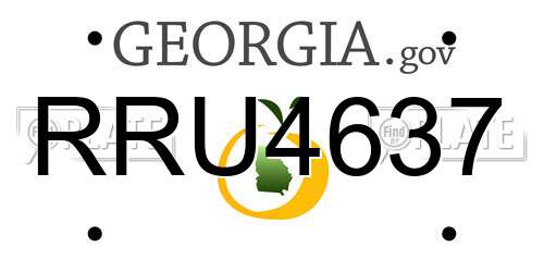 RRU4637 Georgia License Plate