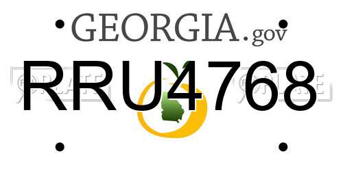 RRU4768 Georgia License Plate