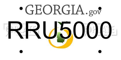 RRU5000 Georgia License Plate