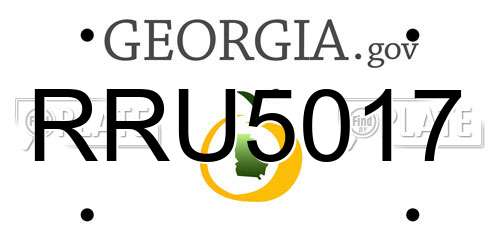 RRU5017 Georgia License Plate