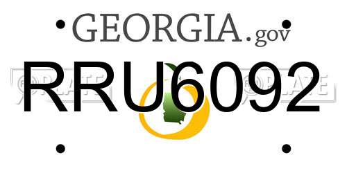 RRU6092 Georgia License Plate