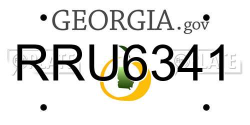 RRU6341 Georgia License Plate