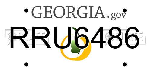 RRU6486 Georgia License Plate