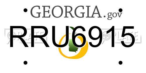 RRU6915 Georgia License Plate