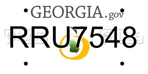 RRU7548 Georgia License Plate