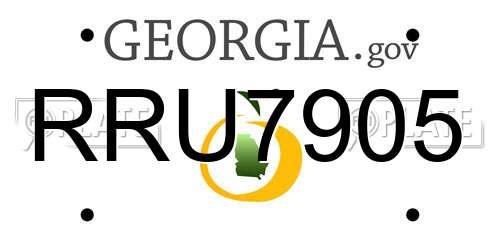 RRU7905 Georgia License Plate