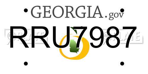 RRU7987 Georgia License Plate