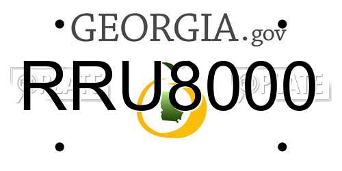 RRU8000 Georgia License Plate