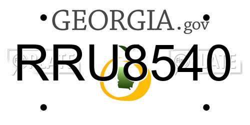 RRU8540 Georgia License Plate