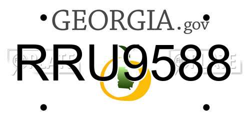 RRU9588 Georgia License Plate