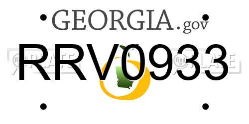 RRV0933 Georgia License Plate