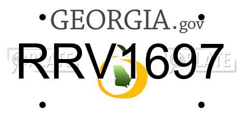 RRV1697 Georgia License Plate