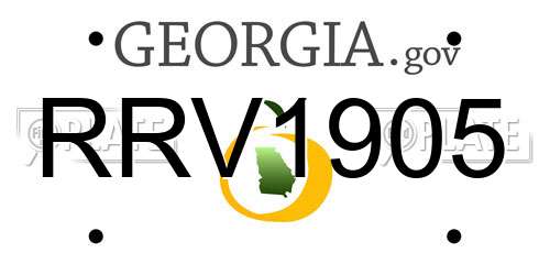 RRV1905 Georgia License Plate