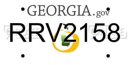 RRV2158 Georgia License Plate