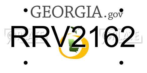 RRV2162 Georgia License Plate