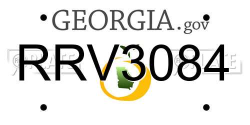 RRV3084 Georgia License Plate