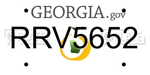 RRV5652 Georgia License Plate