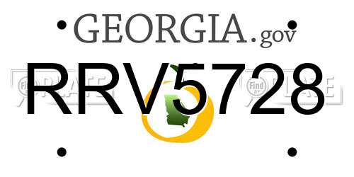 RRV5728 Georgia License Plate