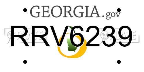 RRV6239 Georgia License Plate