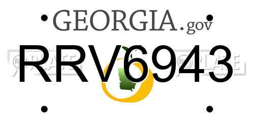 RRV6943 Georgia License Plate