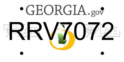 RRV7072 Georgia License Plate