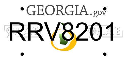 RRV8201 Georgia License Plate