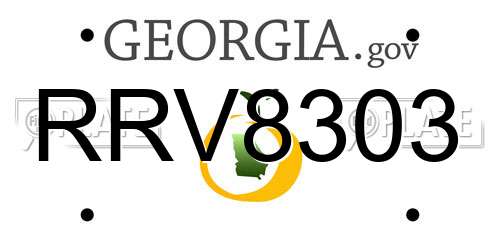 RRV8303 Georgia License Plate