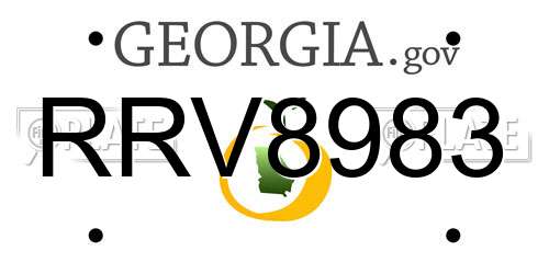 RRV8983 Georgia License Plate