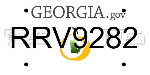 RRV9282 Georgia License Plate