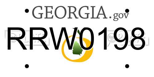 RRW0198 Georgia License Plate