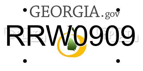 RRW0909 Georgia License Plate