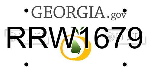 RRW1679 Georgia License Plate