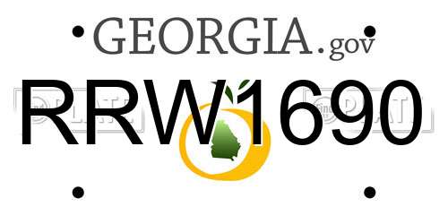 RRW1690 Georgia License Plate