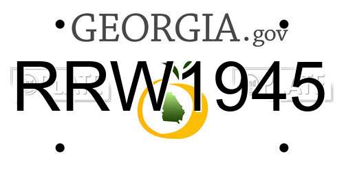 RRW1945 Georgia License Plate