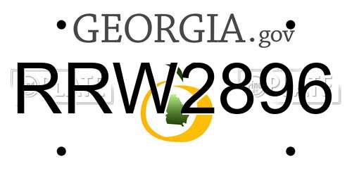 RRW2896 Georgia License Plate