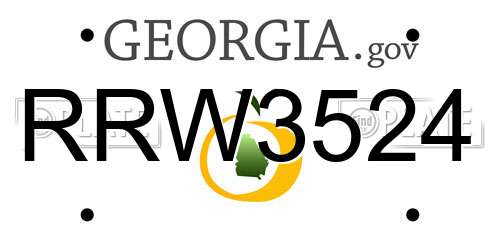 RRW3524 Georgia License Plate