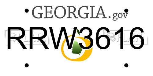 RRW3616 Georgia License Plate