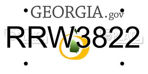 RRW3822 Georgia License Plate