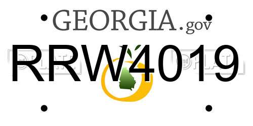 RRW4019 Georgia License Plate