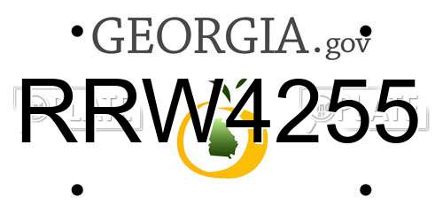 RRW4255 Georgia License Plate