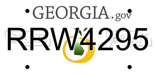 RRW4295 Georgia License Plate