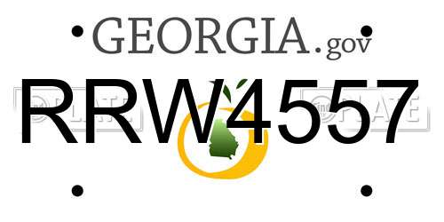 RRW4557 Georgia License Plate